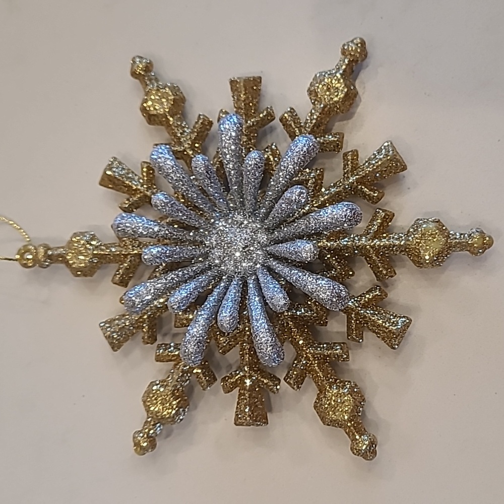 Pier 1 Stunning Gold & Silver 3d Ornament